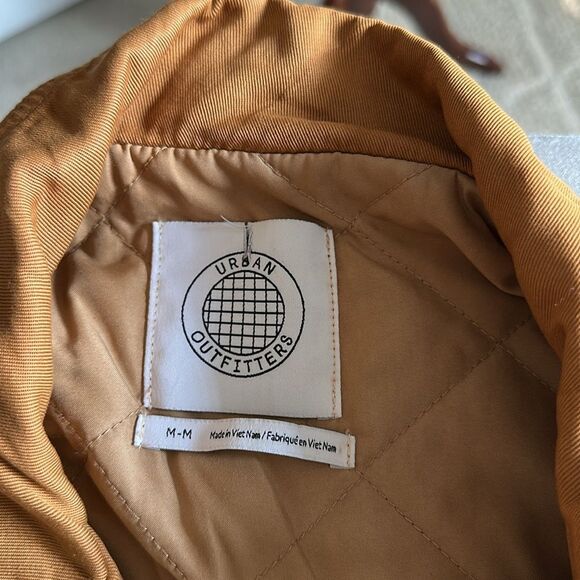 Urban Outfitters Men’s Brown Oversized Quilted Tencel Moto Jacket Size M - Picture 7 of 13